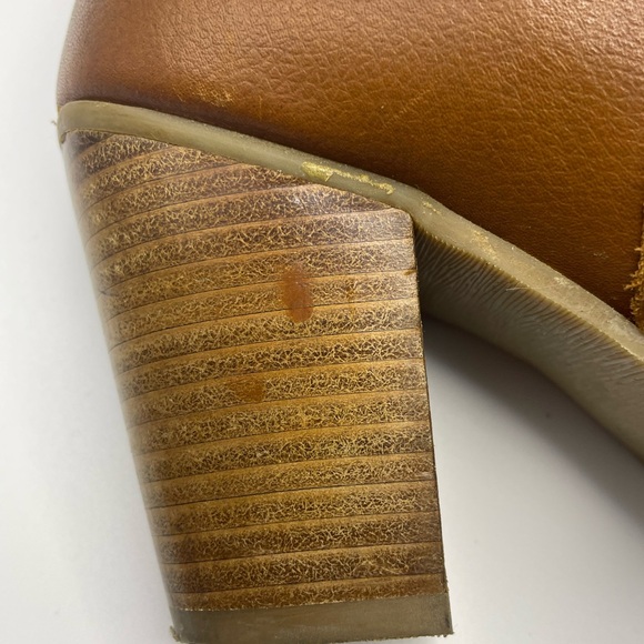 Sbicca Brown Leather Fringe Ankle Booties - Picture 6 of 8